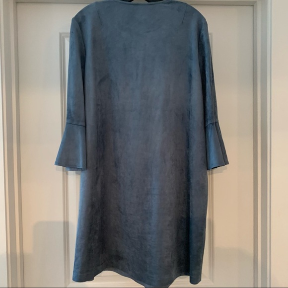 💞3 for $50💞BCBGMAXAZRIA Faux Suede Dress Blue size M - Picture 6 of 11